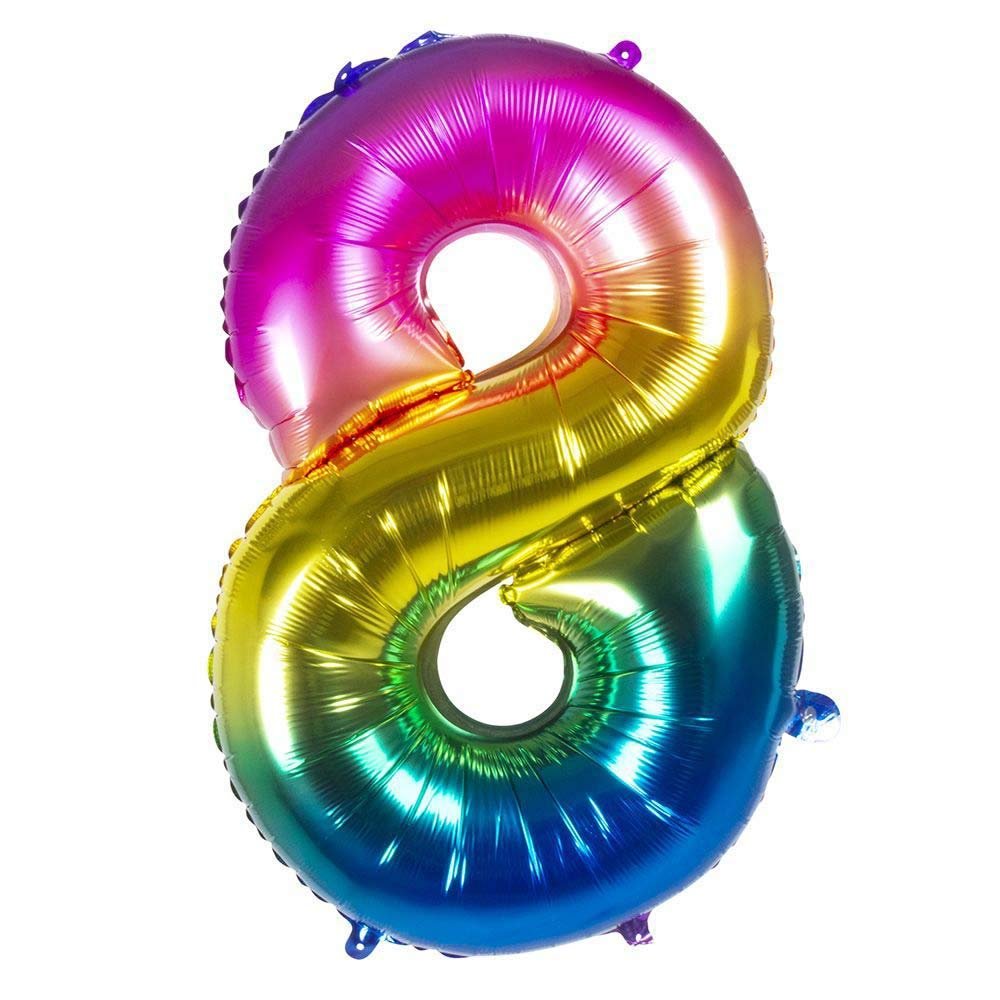 Boland 10135490 Bol22058 Number 8 Ball, Adult, Rainbow, 86 Cm