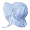 JAN & JUL Foldable Toddler Boy UPF Sun-Hat, Breathable Cotton (M: 6-24 Months, Blue Stripes) view 1