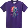 Halloween Melting Skull Youth Kids Shirt, Purple Small view 1