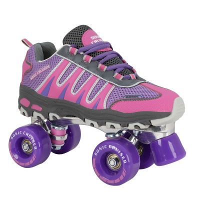Lenexa Sonic Cruiser 2.0 Unisex Roller Skates | Comfortable Fit Sneaker Style Quad Skates for Indoor/Outdoor Use | Pink/Purple (Ladies 10 - Mens 9)