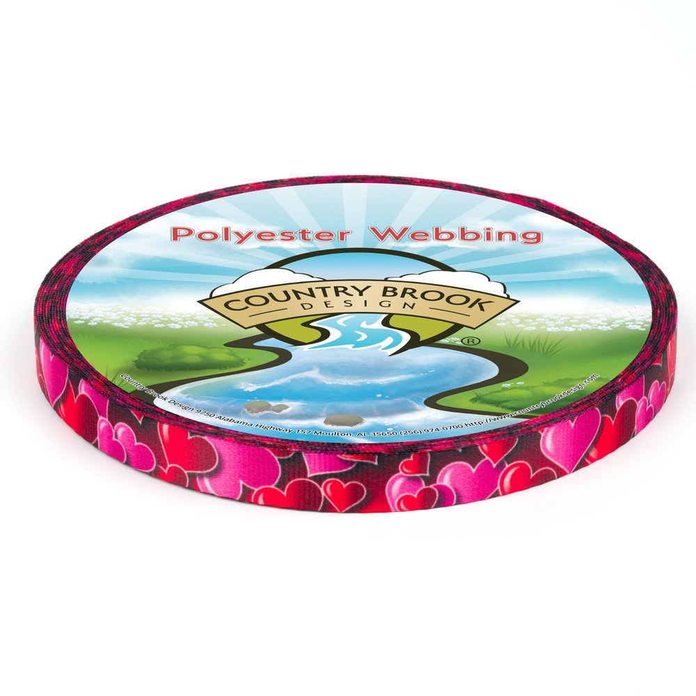 Country Brook Design - Romantic Hearts Photo Quality Polyester (1/2 Inch, 50 Yards)
