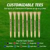 3  Bamboo Golf Tees, Customizable Golf Tees with 27 Characters for Messages Imprinted in Your Chosen Color, Essential Equipment & Ideal Gift for Golfers, Pack of 1000, Natura view 4