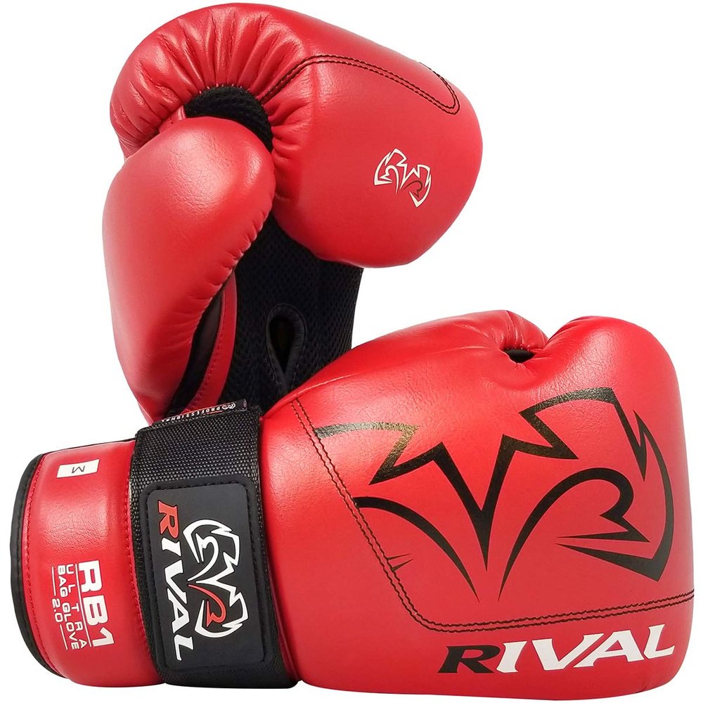 RIVAL Boxing RB1 2.0 Ultra Bag Gloves, Hook and Loop Closure, Super-Resistant Microfiber, High-Density Foam, Breathable Mesh Palm
