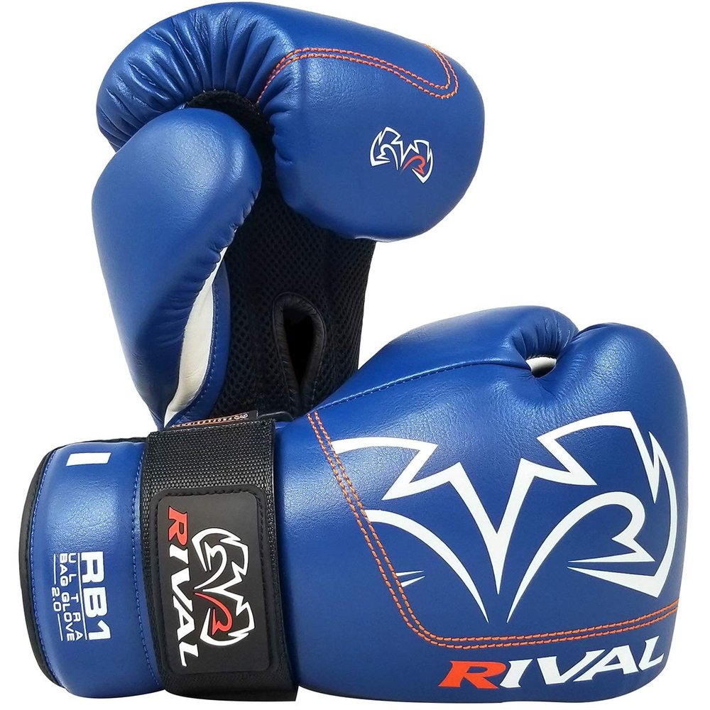 RIVAL Boxing RB1 2.0 Ultra Bag Gloves, Hook and Loop Closure, Super-Resistant Microfiber, High-Density Foam, Breathable Mesh Palm
