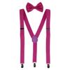 CTM Men's Solid Fashion Color Bow Tie and Suspender Set, Magenta view 1