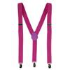 CTM Men's Solid Fashion Color Bow Tie and Suspender Set, Magenta view 2