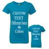 Custom Made Girls Princess Crew Tee, Design Your Own, Custom Text, Personalize Your Tee Turquoise view 1