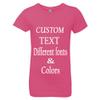 Custom Made Girls Princess Crew Tee, Design Your Own, Custom Text, Personalize Your Tee Hot Pink view 2