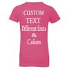 Custom Made Girls Princess Crew Tee, Design Your Own, Custom Text, Personalize Your Tee Hot Pink view 3