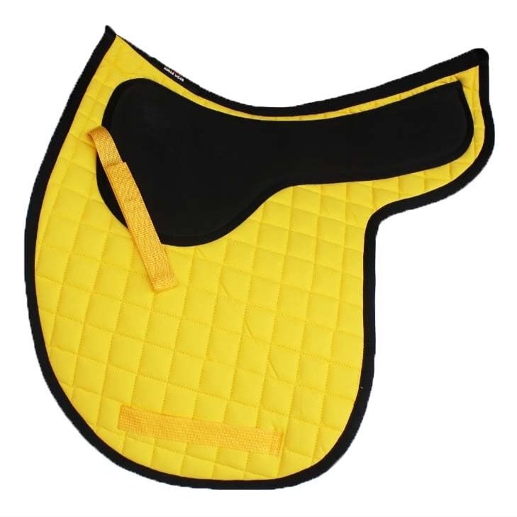 CHALLENGER Horse English Saddle Pad Cotton Quilted Trail Contoured Gel Yellow 72135