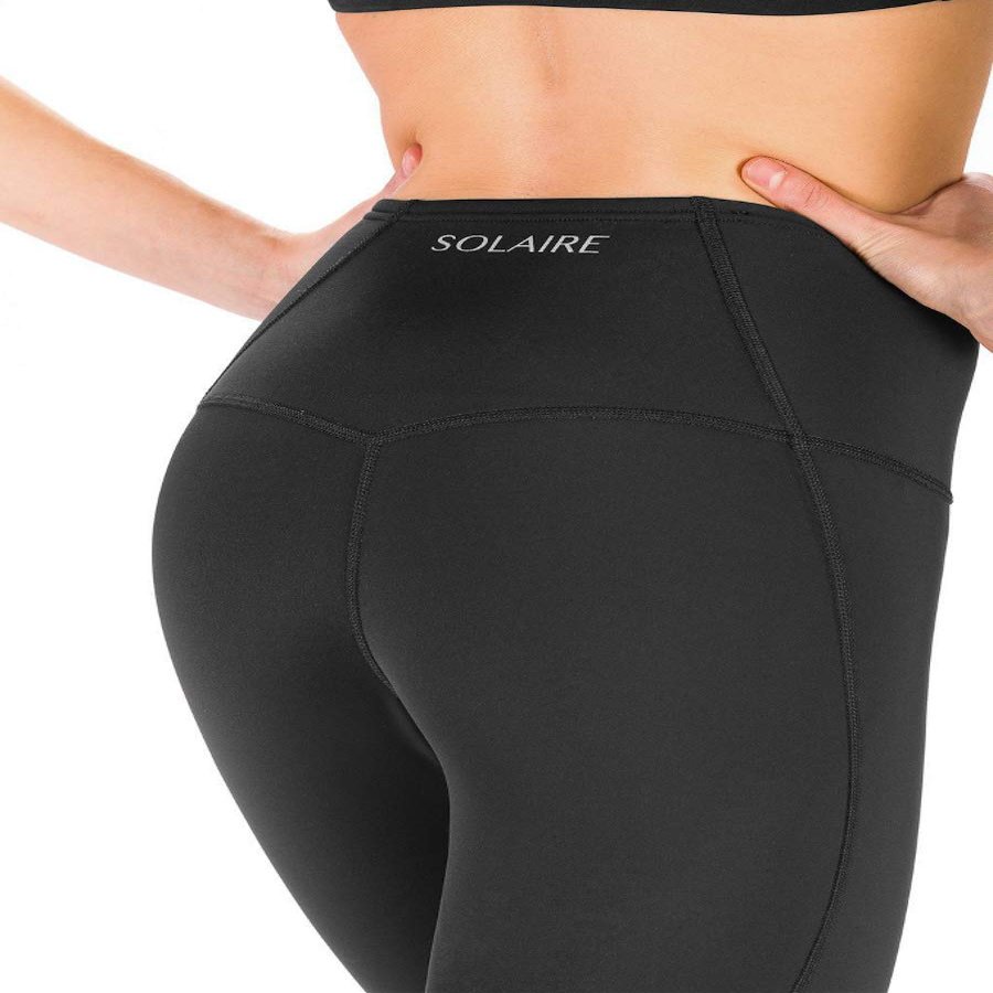 Solaire Athletic Compression Workout Shorts for Women (Extra Large) Black