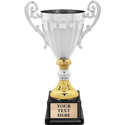Crown Awards Accolade Cup Trophies, 15.25" Silver and Gold Cup Trophy with Custom Engraving Prime