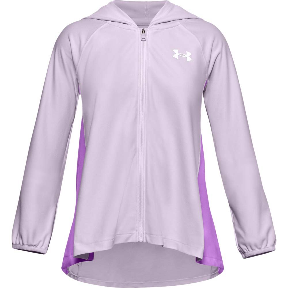 Under Armour Play Up Knit Full Zip, Crystal Lilac (570)/White, Youth X-Small