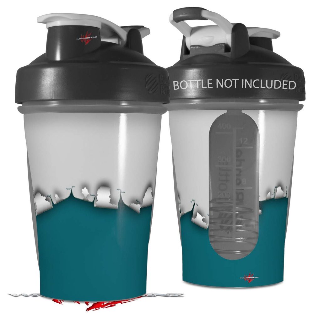 Decal Style Skin Wrap works with Blender Bottle 20oz Ripped Colors Gray Seafoam Green (BOTTLE NOT INCLUDED)