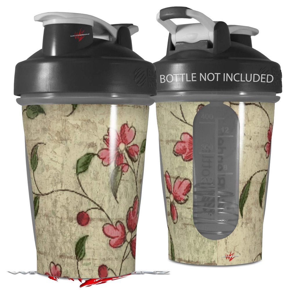 Decal Style Skin Wrap works with Blender Bottle 20oz Flowers and Berries Red (BOTTLE NOT INCLUDED)