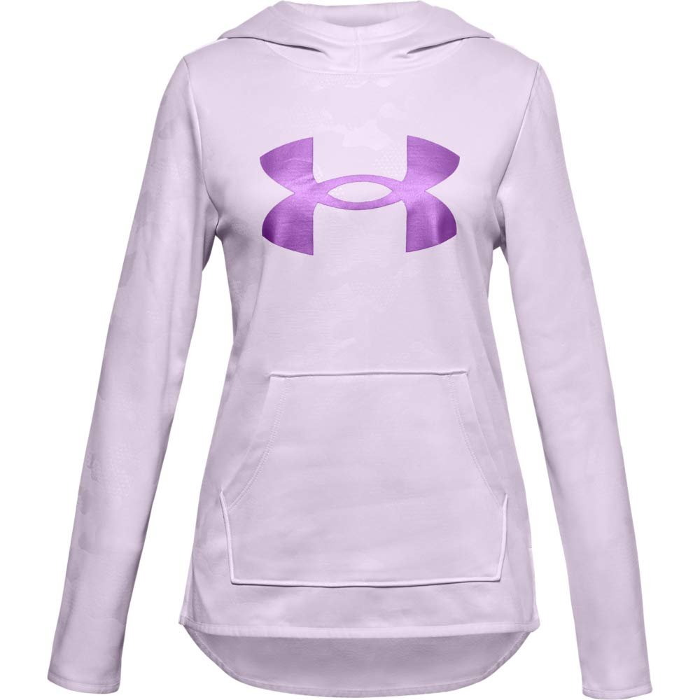Under Armour Armour Fleece Big Logo Printed Hoodie, Crystal Lilac (570)/Exotic Bloom, Youth Large
