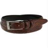 Toneka Men's Hornback Croc Print Belt, 38, Brown view 3