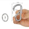 CampTek 6PCS Carabiner Caribeaner Clip,3" Large Aluminum D Ring Shape Carabeaner with 6PCS Keyring Keychain Hook (Black + Grey) view 2