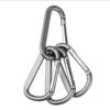 CampTek 6PCS Carabiner Caribeaner Clip,3" Large Aluminum D Ring Shape Carabeaner with 6PCS Keyring Keychain Hook (Black + Grey) view 3