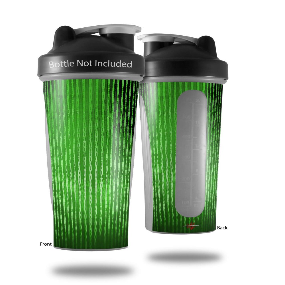 Decal Style Skin Wrap works with Blender Bottle 28oz Binary Rain Green (BOTTLE NOT INCLUDED)