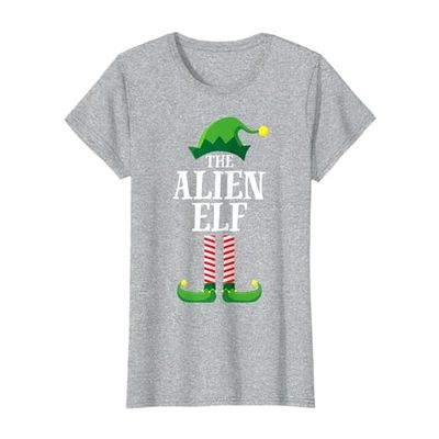 Alien Elf Matching Family Group Christmas Party Pajama T-Shirt