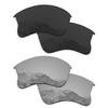 Puzzley Mirror Polarized Replacement Lenses for Oakley Flak Jacket XLJ Sunglasses - Retro Black + Silver Mirror view 1
