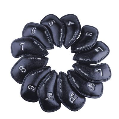 Craftsman Golf Custom 12pcs Thick Synthetic Leather Golf Iron Head Covers Set Headcover (Custom 1set Blue for Right (12pcs))