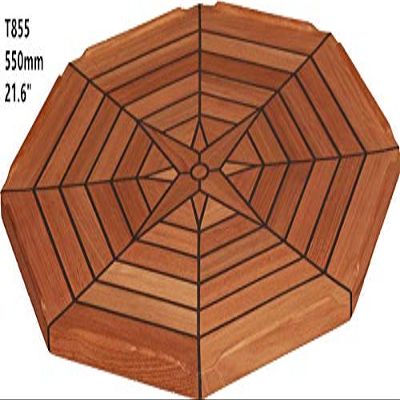 ZY 550mm Eight Corners Teak Table Top with Nautic Star Marine Boat RV Caravan T855 (T855+P3 Pedestal)