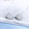 YOQUCOL Bright Cubic Zirconia Crystal Snowflake Flower Shape Clip On Stud Non Pierced Earrings For Women view 3