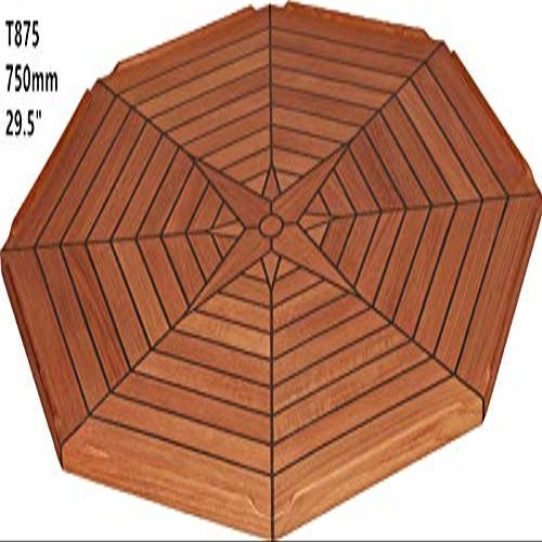 ZY 750mm Eight Corners Teak Table Top with Nautic Star Marine Boat RV Caravan T875 (T875+P1 Pedestal)