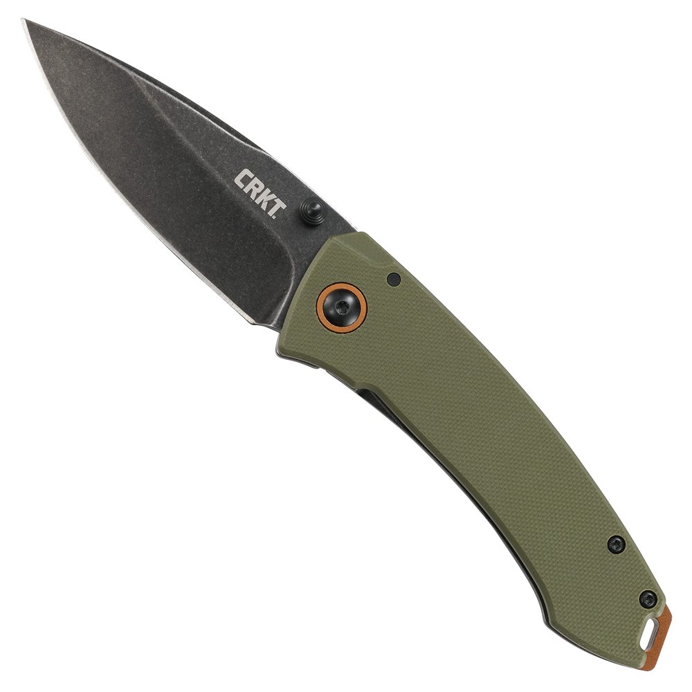 CRKT Tuna Everyday Carry EDC Pocket Folding Knife with Frame Lock: Stainless Steel Plain Edge Blade, G10 Handle, Pocket Clip, 2520