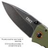 CRKT Tuna Everyday Carry EDC Pocket Folding Knife with Frame Lock: Stainless Steel Plain Edge Blade, G10 Handle, Pocket Clip, 2520 view 4