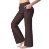 Zeronic Bootcut Yoga Pants for Women with Pockets High Waisted Workout Running Pants Tummy Control Long Bootleg Work Pants (Brown, Medium) view 2