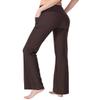 Zeronic Bootcut Yoga Pants for Women with Pockets High Waisted Workout Running Pants Tummy Control Long Bootleg Work Pants (Brown, Medium) view 4
