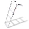 YOUNG MARINE 4 Steps Stainless Steel Drop Down Telescopic and Folding Boat Ladder with White Plastic Footboard,Over Platform Mounting view 1