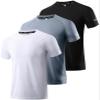 Boyzn Men's 3 Pack Athletic Shirts Quick Dry Short Sleeve Sport T-Shirt Moisture Wicking Workout Shirts Mesh Running Shirts for Men Black/White/Gray-3P06-XL view 1