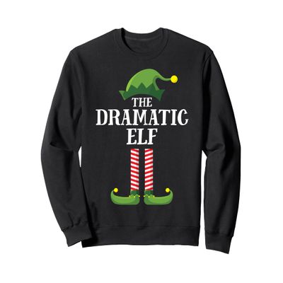 Dramatic Elf Matching Family Group Christmas Party Pyjamas Sweatshirt