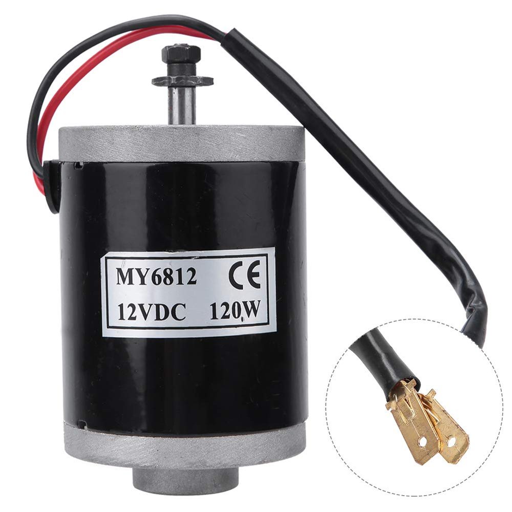 Electric Brushed Motor, 12V 120W High-Speed Small Brushed Motor, Permanent Magnet DC Gear Motor with Belt Pulley for Electric Scooters, E-Bikes, Robotics, and UAVs