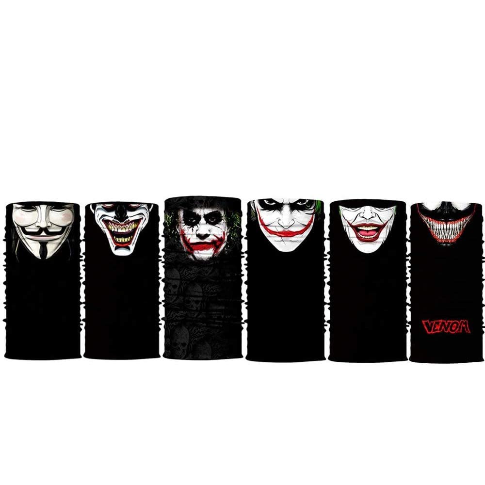 unbrand 6pcs Face Scarf Tube Bandana Headware Neck Gaiter Balaclava For Men Women Bike Cycling Riding Motorcycle Racing Hunting Skiing Snowboarding Fishing Neckerchief outdoor Sporting Headwear