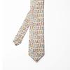 Ambesonne Men's Tie, Doodle Socks Pattern, 3.7", Eggshell Seafoam Mustard view 2