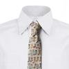 Ambesonne Men's Tie, Doodle Socks Pattern, 3.7", Eggshell Seafoam Mustard view 3