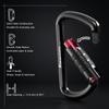 3 inch Locking Carabiner Clips-Twist Auto Lock Caribeener, Heavy Duty Keychain Key carabeaner Hooks, 7075 Aerial Aluminum Ultra Light, for Hammock, Hiking, Yoga Swing, Camping, Backpack, Black,3pack view 3