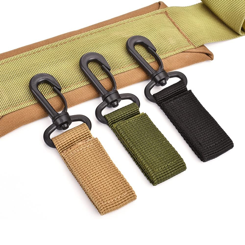 AKOAK 360-degree Swivel Hook Webbing Buckle, Belt Buckle and Personalized Key Chain, Outdoor Accessories, Can be Used with Regular Belt, Tactical Belt, Tactical Backpack, Pack of 3