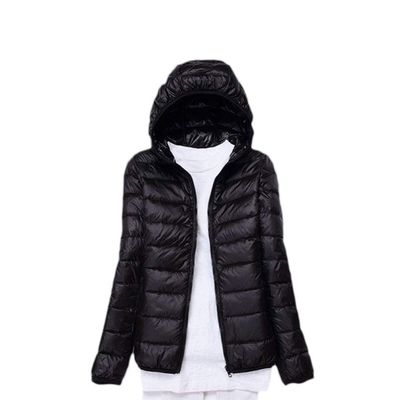 watersouprty Womens Lightweight Packable Down Jacket Hooded Winter Coat Sport Outdoor Padded Outwear Black