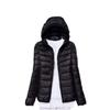 watersouprty Womens Lightweight Packable Down Jacket Hooded Winter Coat Sport Outdoor Padded Outwear Black view 1