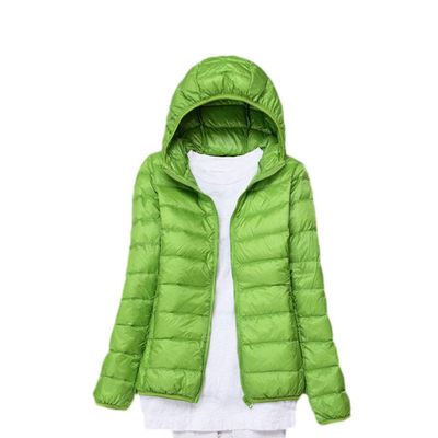 watersouprty Womens Lightweight Packable Down Jacket Hooded Winter Coat Sport Outdoor Padded Outwear Green