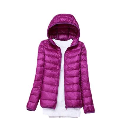 watersouprty Womens Lightweight Packable Down Jacket Hooded Winter Coat Sport Outdoor Padded Outwear Purple
