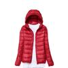 watersouprty Womens Lightweight Packable Down Jacket Hooded Winter Coat Sport Outdoor Padded Outwear Red