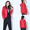 watersouprty Womens Lightweight Packable Down Jacket Hooded Winter Coat Sport Outdoor Padded Outwear Red view 2