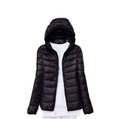 watersouprty Womens Lightweight Packable Down Jacket Hooded Winter Coat Sport Outdoor Padded Outwear Black